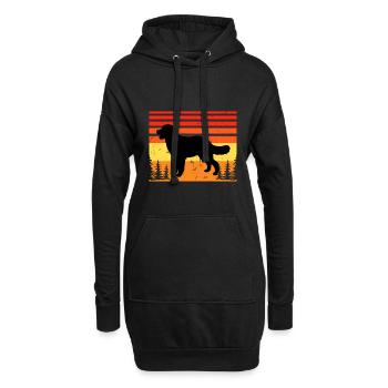 Hovawart Dog Lover Silhouette Vintage Sunset - Sweat-shirt à capuche long Femme - noir - Devant