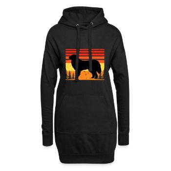 Great Pyrénées Dog Lover Silhouette Vintage Sunset - Sweat-shirt à capuche long Femme - noir - Devant