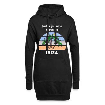 Voyage à Ibiza - Sweat-shirt à capuche long Femme - noir - Devant