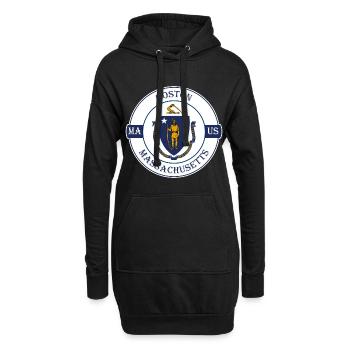 Boston Massachusetts Flagge USA Souvenir Abzeichen - Hoodie-Kleid - Schwarz - Vorne