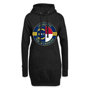 Charlotte North Carolina Flagge USA Souvenir Logo - Hoodie-Kleid - Schwarz - Vorne