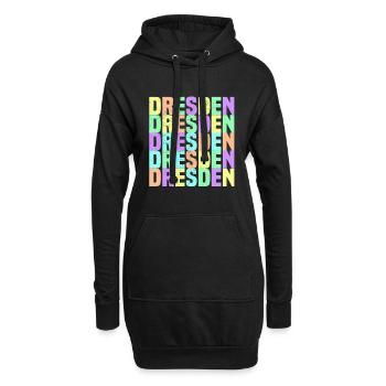 Dresden Regenbogen - Hoodie-Kleid - Schwarz - Vorne