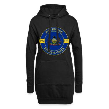Pittsburgh Pennsylvanie drapeau USA Souvenir insigne - Sweat-shirt à capuche long Femme - noir - Devant