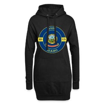 Boise Idaho Flagge USA Reise Souvenir Abzeichen - Hoodie-Kleid - Schwarz - Vorne