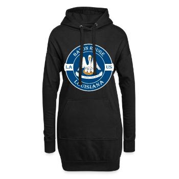 Baton Rouge Louisiana Flagge USA Souvenir Abzeichen - Hoodie-Kleid - Schwarz - Vorne