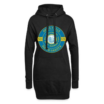 Sioux Falls South Dakota Flagge USA Souvenir Logo - Hoodie-Kleid - Schwarz - Vorne