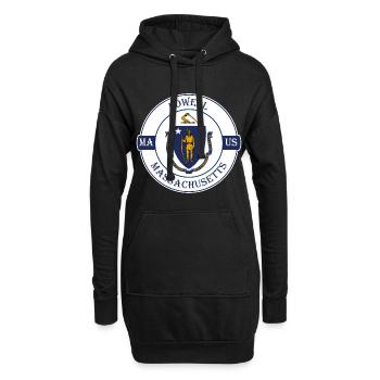 Lowell Massachusetts Flagge USA Souvenir Abzeichen - Hoodie-Kleid - Schwarz - Vorne