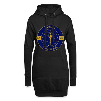 Carmel Indiana Flagge USA Reise Souvenir Abzeichen - Hoodie-Kleid - Schwarz - Vorne