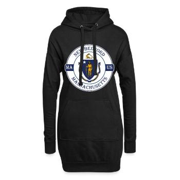 Nouveau Bedford Massachusetts Flag USA Souvenir de voyage - Sweat-shirt à capuche long Femme - noir - Devant