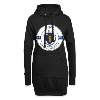 Quincy Massachusetts Flag USA Souvenir Badge - Sweat-shirt à capuche long Femme - noir - Devant