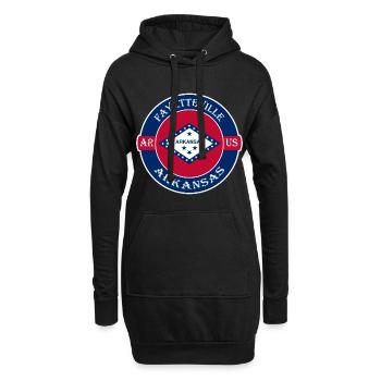 Fayetteville Arkansas Flagge USA Souvenir Abzeichen - Hoodie-Kleid - Schwarz - Vorne
