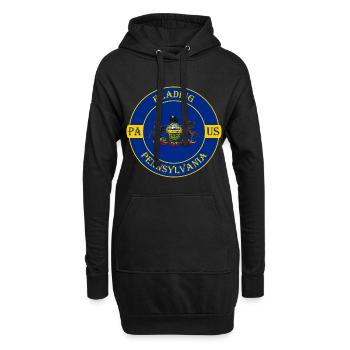Pennsylvania Flag USA Souvenir Abzeichen lesen - Hoodie-Kleid - Schwarz - Vorne