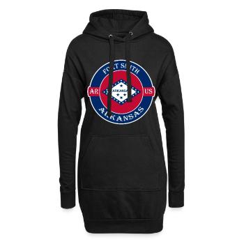 Fort Smith Arkansas Flagge USA Reise Souvenir Abzeichen - Hoodie-Kleid - Schwarz - Vorne