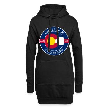 Castle Rock Colorado Flag USA Souvenir Badge - Sweat-shirt à capuche long Femme - noir - Devant