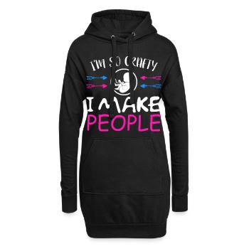 Enceinte, je fais des gens, Grossesse - Sweat-shirt à capuche long Femme - noir - Devant
