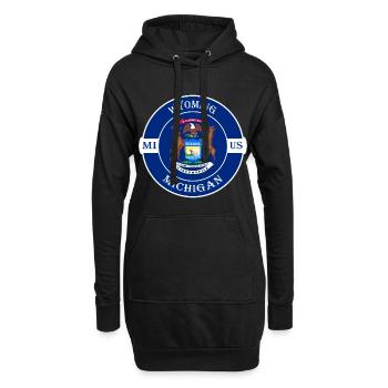 Wyoming Michigan Flag USA Travel Souvenir Badge - Sweat-shirt à capuche long Femme - noir - Devant