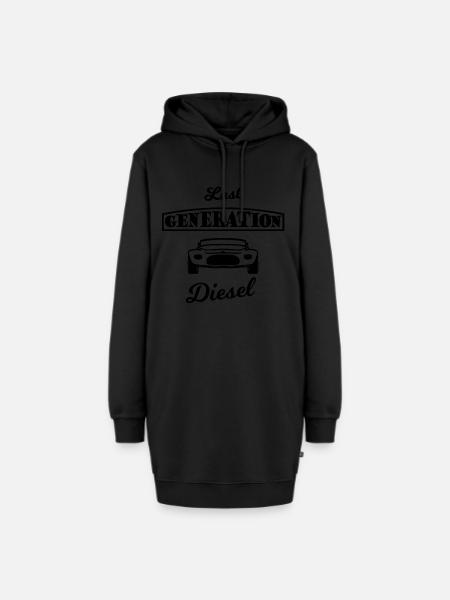 Die Diesel Autofahrer - Hoodie-Kleid - Schwarz