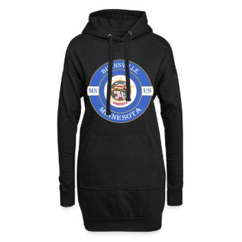 Burnsville Minnesota Flag USA Souvenir Badge - Sweat-shirt à capuche long Femme - noir - Devant