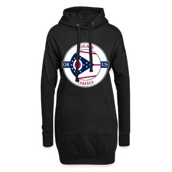 Lorain Ohio Flagge USA Reise Souvenir Abzeichen - Hoodie-Kleid - Schwarz - Vorne