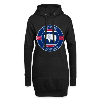 Cheyenne Wyoming Flag USA Travel Souvenir Badge - Sweat-shirt à capuche long Femme - noir - Devant