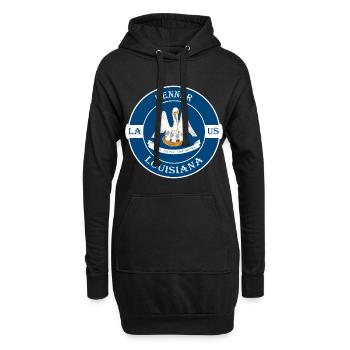 Kenner Louisiana Flag USA Travel Souvenir Badge - Sweat-shirt à capuche long Femme - noir - Devant