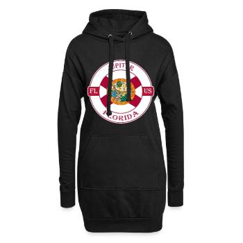 Jupiter Florida Flagge USA Reise Souvenir Abzeichen - Hoodie-Kleid - Schwarz - Vorne