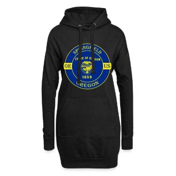 Springfield Oregon Flag USA Travel Souvenir Badge - Sweat-shirt à capuche long Femme - noir - Devant