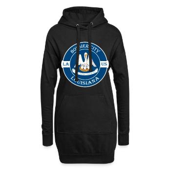 Bossier City Louisiana Flag USA Souvenir Badge - Sweat-shirt à capuche long Femme - noir - Devant