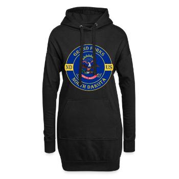 Grand Forks North Dakota Flag USA Souvenir Logo - Sweat-shirt à capuche long Femme - noir - Devant