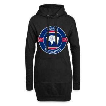Casper Wyoming Flagge USA Reise Souvenir Abzeichen - Hoodie-Kleid - Schwarz - Vorne
