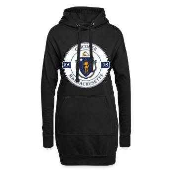 Chicopee Massachusetts Flag USA Souvenir Badge - Sweat-shirt à capuche long Femme - noir - Devant