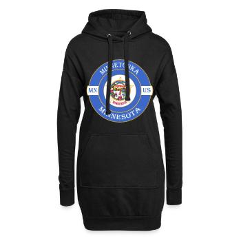 Minnetonka Minnesota Flag USA Souvenir Badge - Sweat-shirt à capuche long Femme - noir - Devant