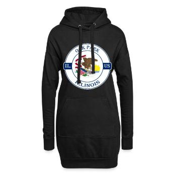 Oak Park Illinois Flag USA Travel Souvenir Badge - Sweat-shirt à capuche long Femme - noir - Devant