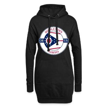 Middletown Ohio Flagge USA Reise Souvenir Abzeichen - Hoodie-Kleid - Schwarz - Vorne