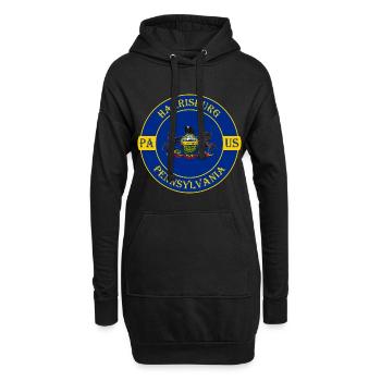 Harrisburg Pennsylvanie drapeau USA Souvenir insigne - Sweat-shirt à capuche long Femme - noir - Devant