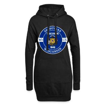 Sheboygan Wisconsin Flagge USA Reise Souvenir Abzeichen - Hoodie-Kleid - Schwarz - Vorne