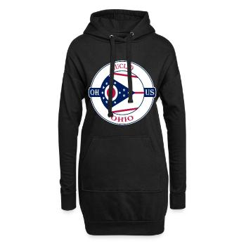 Euclid Ohio Flagge USA Reise Souvenir Abzeichen - Hoodie-Kleid - Schwarz - Vorne