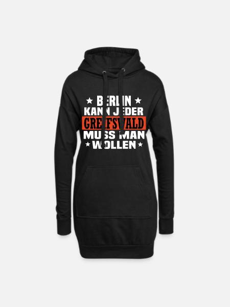 Greifswald - Hoodie-Kleid - Schwarz