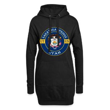 Saratoga Springs Utah Flagge USA Souvenir Abzeichen - Hoodie-Kleid - Schwarz - Vorne