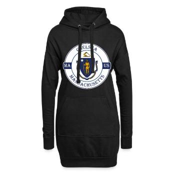 Chelsea Massachusetts Flagge USA Souvenir Abzeichen - Hoodie-Kleid - Schwarz - Vorne