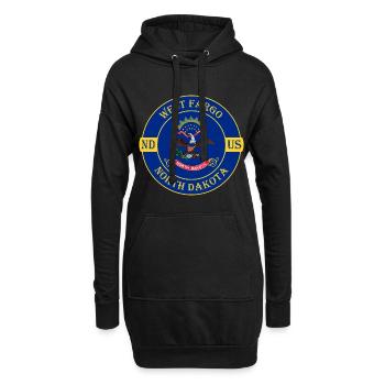 West Fargo North Dakota Flagge USA Souvenir Abzeichen - Hoodie-Kleid - Schwarz - Vorne