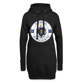 Fitchburg Massachusetts Flag USA Souvenir Badge - Sweat-shirt à capuche long Femme - noir - Devant