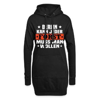 Forst muss man wollen - Hoodie-Kleid - Schwarz - Vorne