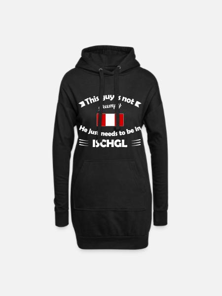 Ski in Ischgl - Hoodie-Kleid - Schwarz
