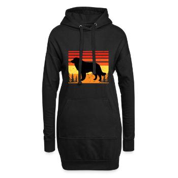 Karst Schäferhund Hund Liebhaber Silhouette Vintage Sonnenuntergang - Hoodie-Kleid - Schwarz - Vorne
