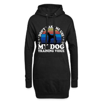 Airedale Terrier Hundeliebhaber Silhouette Retro Sonnenuntergang - Hoodie-Kleid - Schwarz - Vorne
