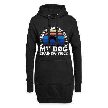 Braque Saint Germain Hund Silhouette Retro Sonnenuntergang - Hoodie-Kleid - Schwarz - Vorne