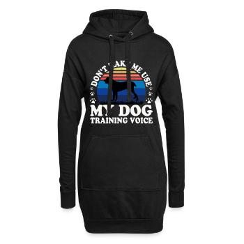 Zentralasiatischer Schäferhund Silhouette Retro Sonnenuntergang - Hoodie-Kleid - Schwarz - Vorne