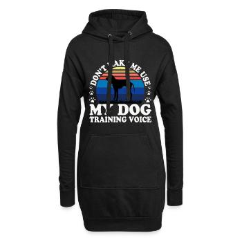 Griffon Bleu De Gascogne Silhouette Chien Rétro Soleil - Sweat-shirt à capuche long Femme - noir - Devant