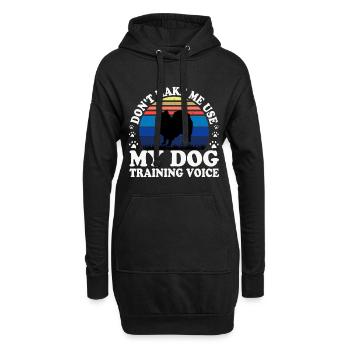 Indischer Spitz Hund Liebhaber Silhouette Vintage Sonnenuntergang - Hoodie-Kleid - Schwarz - Vorne